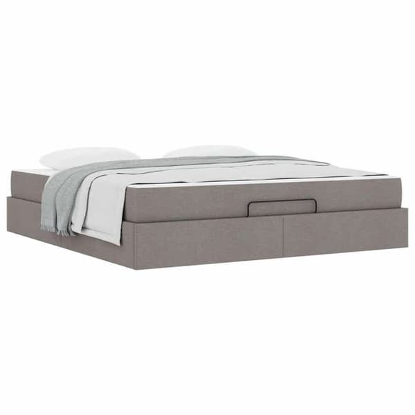 Maison Exclusive - Sängram med madrass 2 delar Taupe tyg Mol