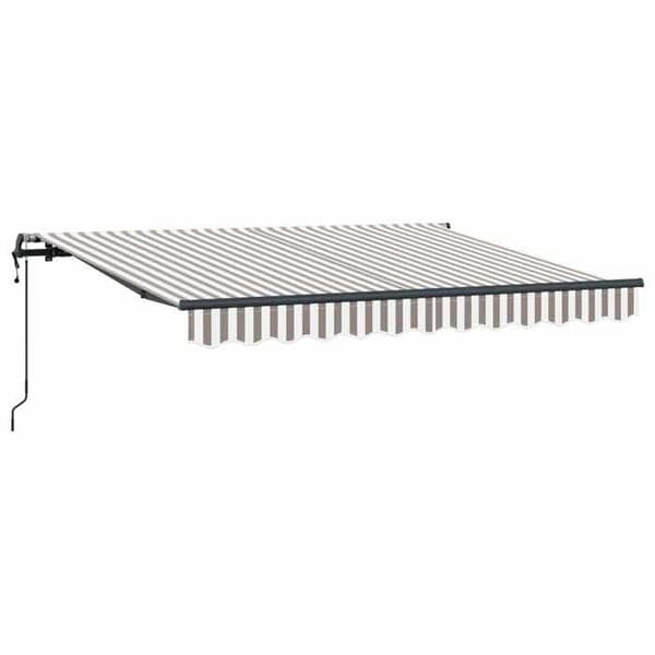 Maison Exclusive - Fällbart tak i ljusgrått och vitt 450 × 350 cm