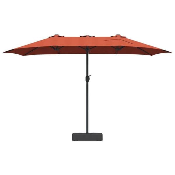 Trädgårdsparasol - MAISON EXCLUSIVE - Terrakotta 385x209x244 cm - Polyester - Veva - Solenergi LED Terrakotta