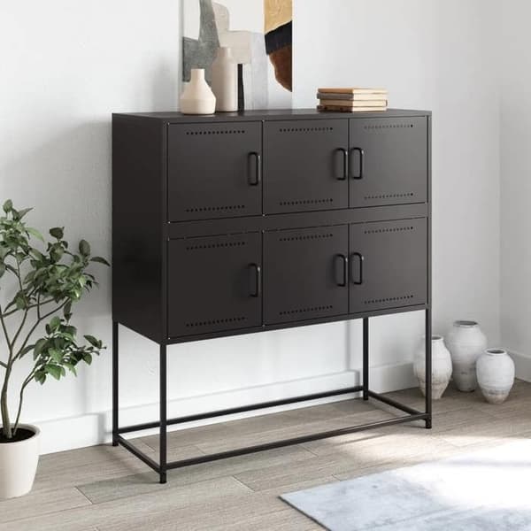 Maison Exclusive - Sort buffet 100,5x39x107 cm stål Svart