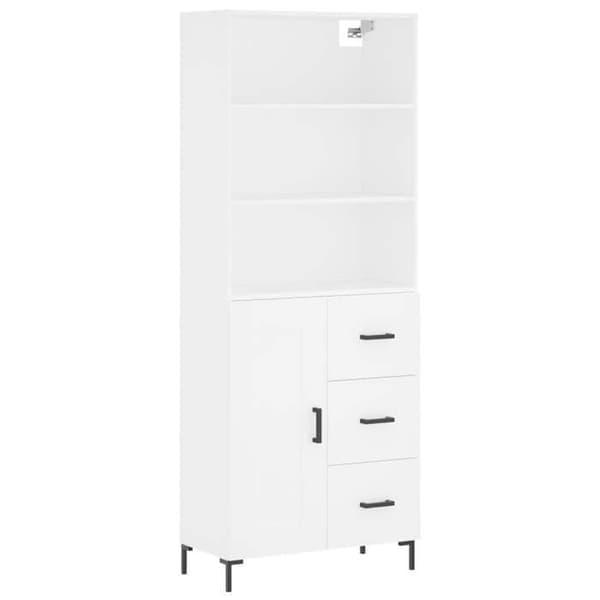 Maison Exclusive - Buffé hög Vit 69,5x34x180 cm Ingenjörsträ Vit
