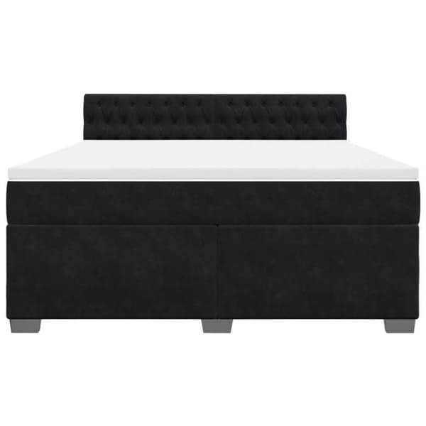Maison Exclusive - Seng med lameller og madras Sort 180x200 cm Velour