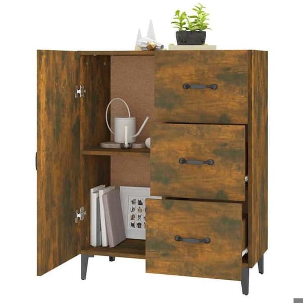 Maison Exclusive - Buffé i rökig ek 69,5x34x90 cm ingenjörsträ