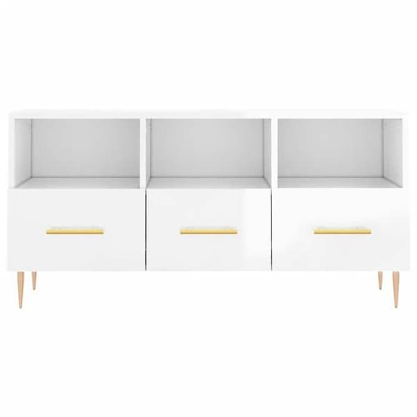 Maison Exclusive - TV-möbel Vit glans 102x36x50 cm Ingenjörsträ