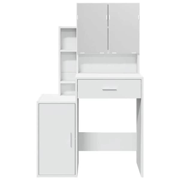 Maison Exclusive - Sminkbord med vit skåp 80x35x132 cm