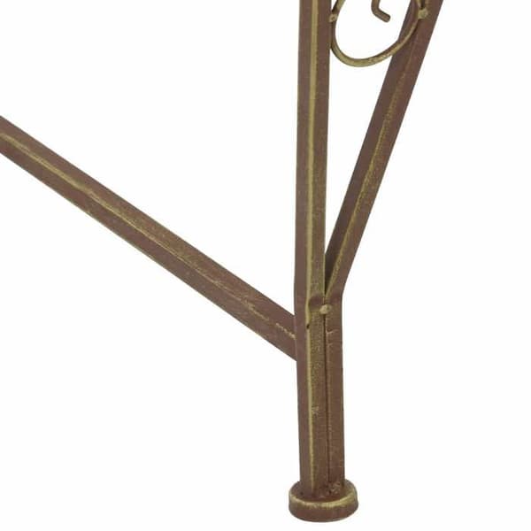Maison Exclusive - Träbänk 4 -platser 160 x 80 x 89 cm stål Mörkbrun