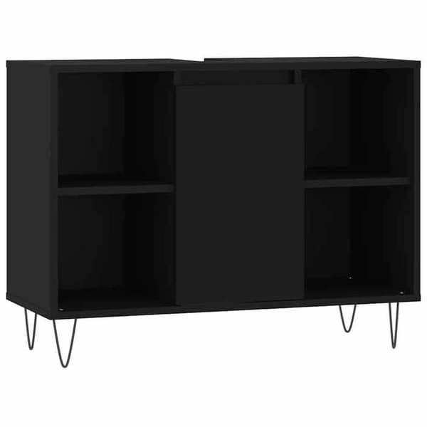 Maison Exclusive - Badeværelsesskab sort 80x33x60 cm ingeniørtræ