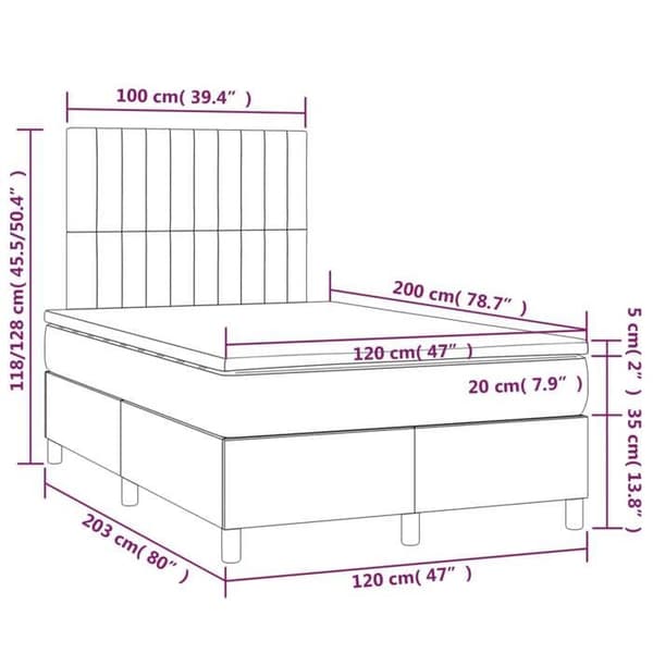 Maison Exclusive - Seng med lameller og madras Mørkegrå 120x200cm Stof