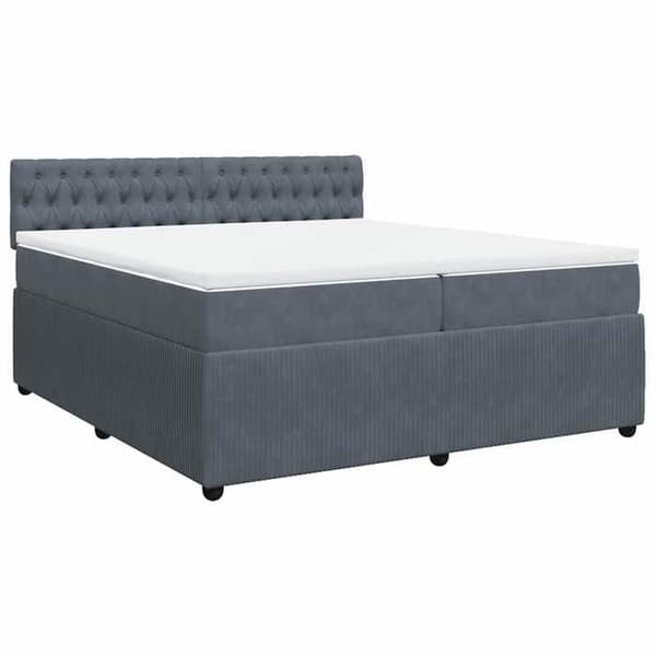 Maison Exclusive - Sänkylaatikko ja harmaa samettimatrassi 200x200cm