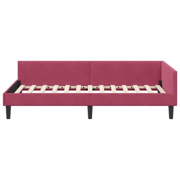 Maison Exclusive - Hörnsängram Bordeaux 90 cm x 190 cm Sammet