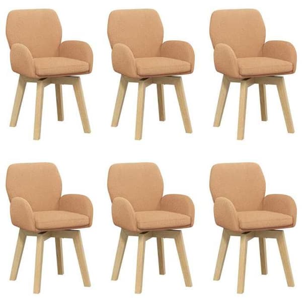 Maison Exclusive - Snurrande matstolar 6 st Bouclé Beige beige