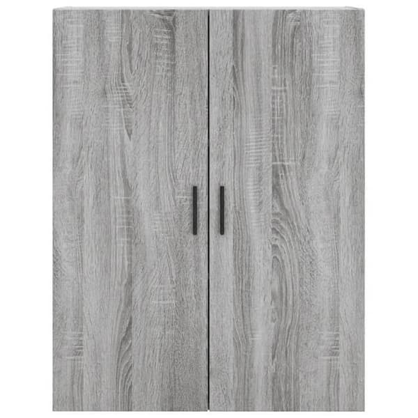 Maison Exclusive - Buffé hög Sonoma grå 69,5x34x180 cm Ingenjörsträ