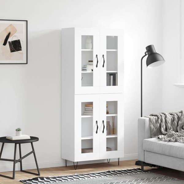 Maison Exclusive - Buffé hög Vit 69,5x34x180 cm Ingenjörsträ