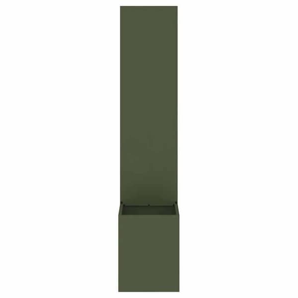 Havemur - EKSKLUSIV HUS - 32x32x150 cm - Robust stål - Mat finish - Dekorative indlæg Olivgrön