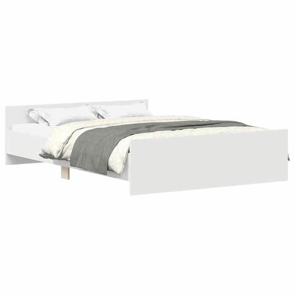 Sengestel - EKSKLUSIV HUS - 135 x 190 cm - Hvid - Ingeniørtræ - Robust hovedgærde & lameller Vit