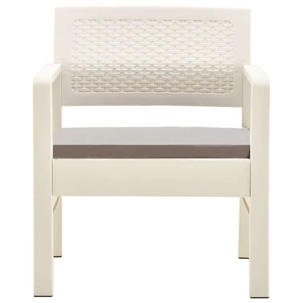 Havemøbel sæt - MAISON EXCLUSIVE - 3 stk - Plastisk harpiks - Hvid - Polyester puder Vit