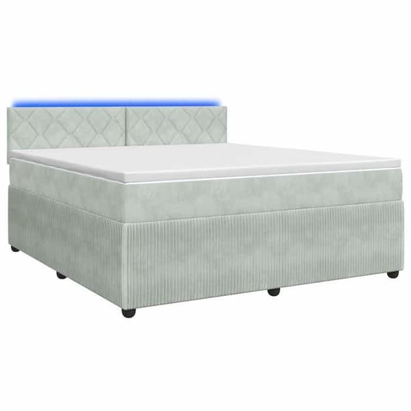 Maison Exclusive - Boxspring seng med madras Lys grå 140 x 200 cm Velour Ljusgrått