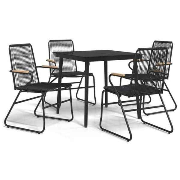 Maison Exclusive - Trädgårdsset 5 delar Svart Rattan PVC