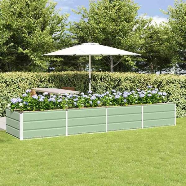 Jardiniär - EXKLUSIV HEM - 320 x 80 x 45 cm - Grön - Stål & plast - Rektangulär inomhus/utomhus Grön