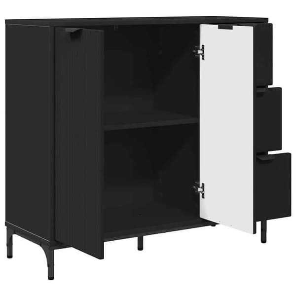 Buffet - EKSKLUSIVT HUS - 89,5 x 33 x 82 cm - Sort - Ingeniørtræ - Vægmontering mod væltning Svart