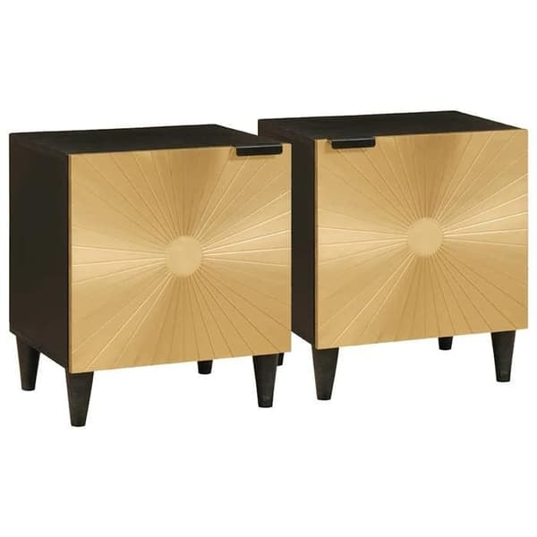 Maison Exclusive - Natbord 2 dele Sort og guld 40 x 33 x 46 cm