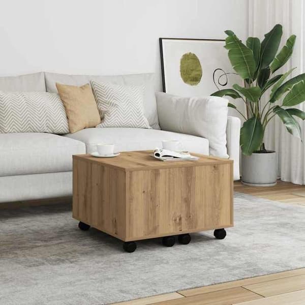 Maison Exclusive - Håndlavet egetræ sofabord 60x60x38 cm ingeniørtræ