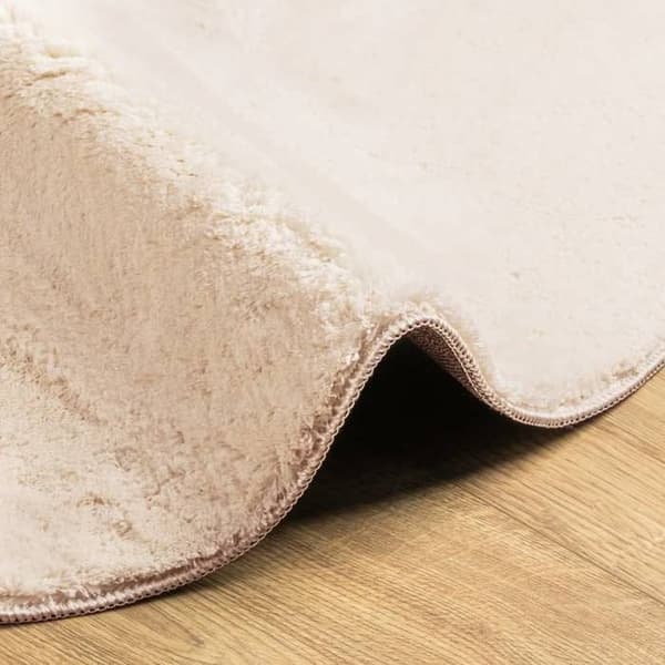 Tæppe - EKSKLUSIVT HUS - HUARTE - kort hår - vaskbart 30°C - Ø 160 cm beige