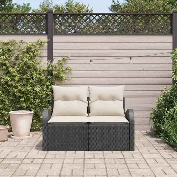 Havemøbel - EKSKLUSIV HUS - 124 x 62 x 69 cm - Sort - Poly rattan - Stålramme Svart