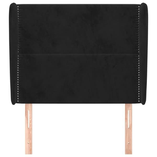 Maison Exclusive - Päätylevy korvilla Musta 93x23x118/128 cm Sametti