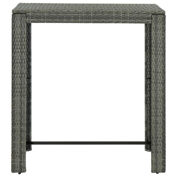 Trädgårdsbarbord - EXKLUSIV HEM - 100 x 60,5 x 110,5 cm - Grå - Flätad resin - Stålram Grå