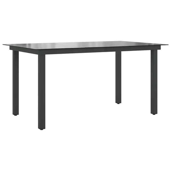 Havemøbel - EKSKLUSIV HUS - 150x90x74 cm - Aluminium - Glasbordplade - Sort Svart