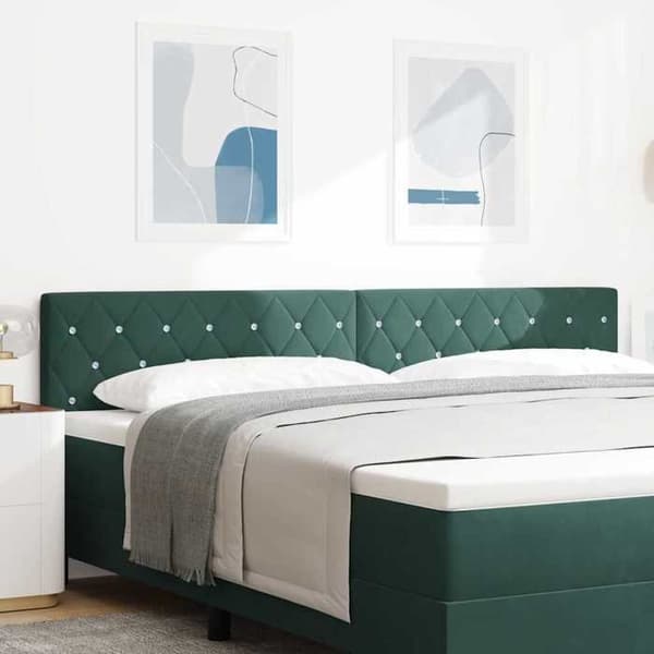 Maison Exclusive - LED-hovedgærde med mørkegrønne LED-strips 200 cm Velour
