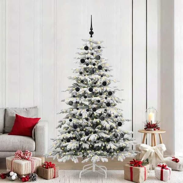 Kunstigt juletræ - EKSKLUSIV HUS - Ledede grene - 210 cm - Hvid - USB LED-belysning Vit