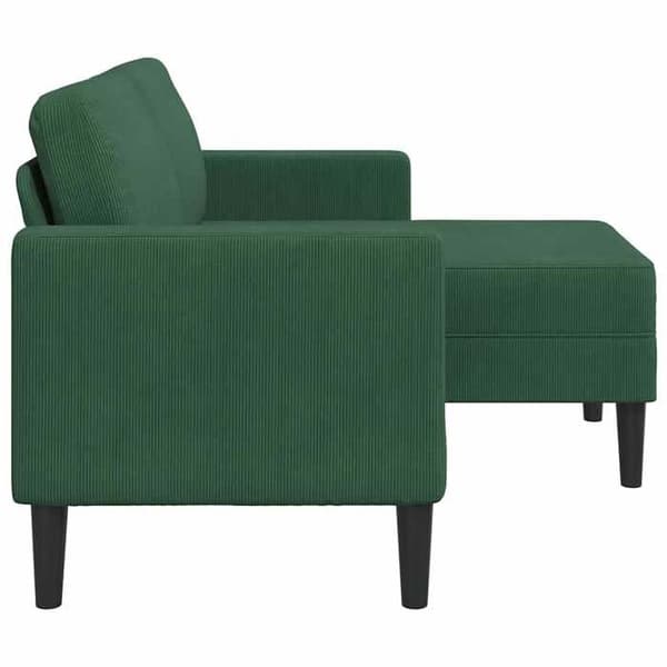 Soffa 2 platser - EXKLUSIV HEM - L-formad divan - Mörkgrön - Andningsbar linne - 125 cm Mörkgrön