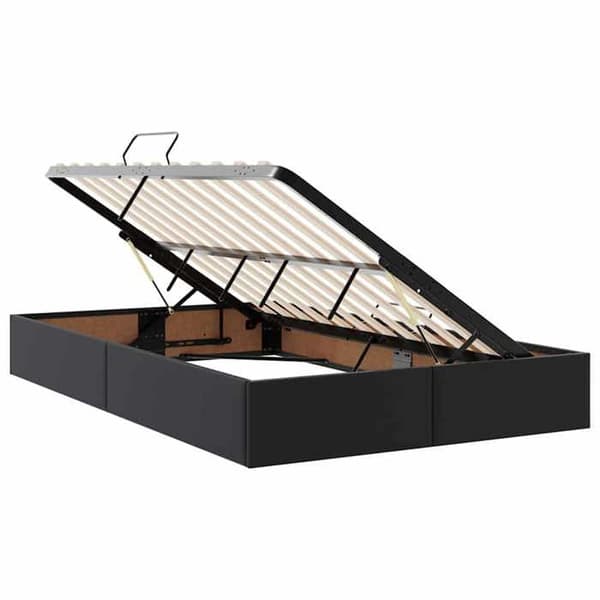 Maison Exclusive - Opbevaringsseng Sort 120 x 200 cm Syntetisk læder Svart