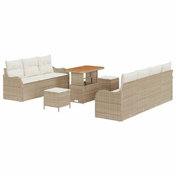 Trädgårdsmöbler - EXKLUSIVT HUS - Modulär - Beige - Hållbar polyrattan - Justerbart bord beige