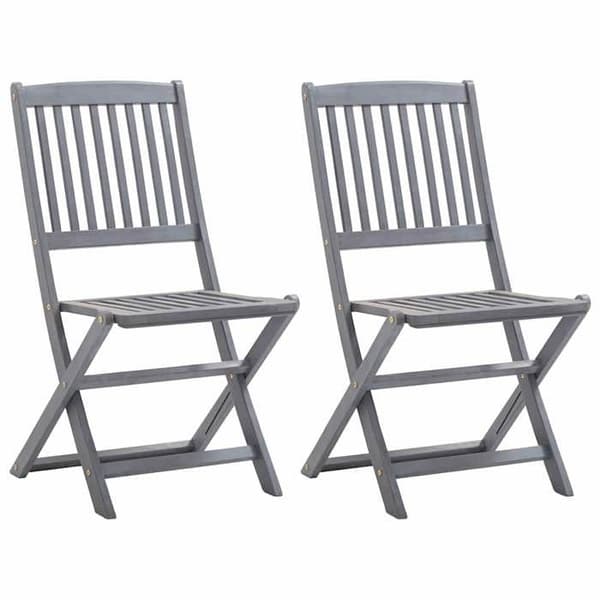 Maison Exclusive - Fällbara utomhusstolar set om 2 och kuddar i akaciaträ