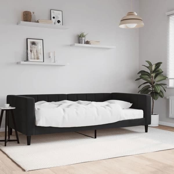 Maison Exclusive - Dagbädd med svart madrass 100x200 cm sammet