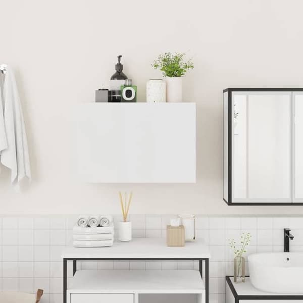 Maison Exclusive - Väggmonterad badrumsskåp vit 60x25x40 cm ingenjörsträ Vit