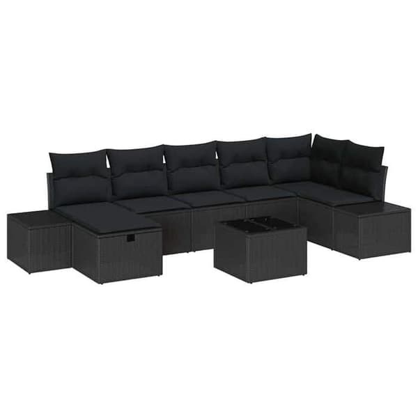 Lounge-soffor - MAISON EXCLUSIVE - Modulär - Poly rattan - Stålram - Svart - 8 delar