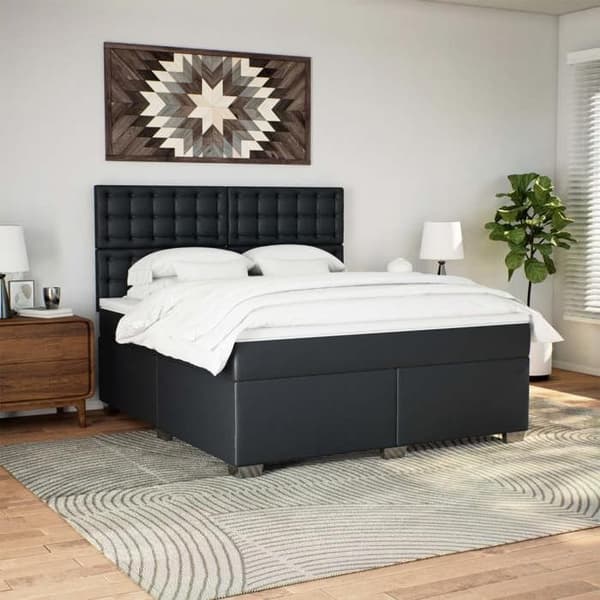Sengebund med madras - Eksklusivt hjem - Sort - 180x200 cm - Tilpasselige LED-lys