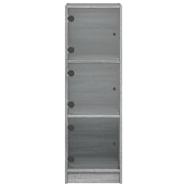 Maison Exclusive - Buffet med glasdøre sonoma grå 35x37x109 cm