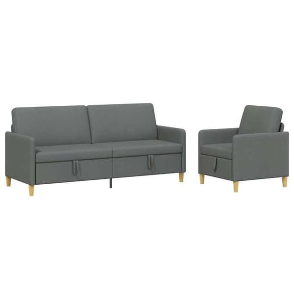 Maison Exclusive - Soffa med förvaring 2 st Grå mörk Polyester