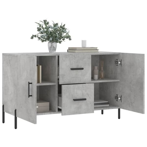 Maison Exclusive - Buffet grå beton 100x36x60 cm ingeniørtræ