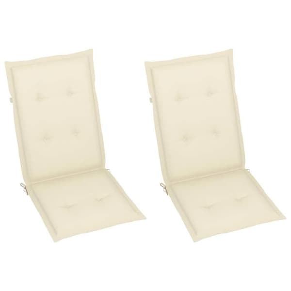 Maison Exclusive - Trädgårdsfällstolar set om 2 med kuddar i akaciaträ blekt grå