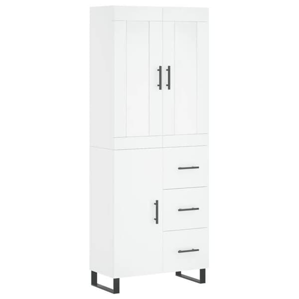 Buffé hög - Exklusivt hus - Vit - Hållbart ingenjörsträ - 69,5x34x180 cm Vit