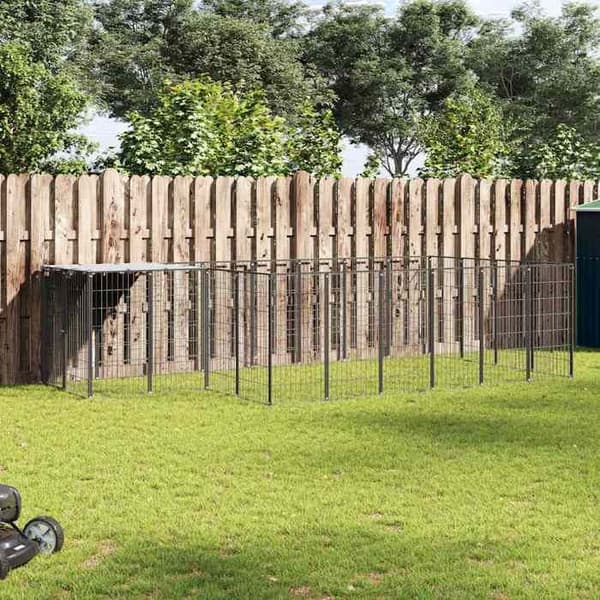 Maison Exclusive - Chenil Noir 8,47 m² Stål