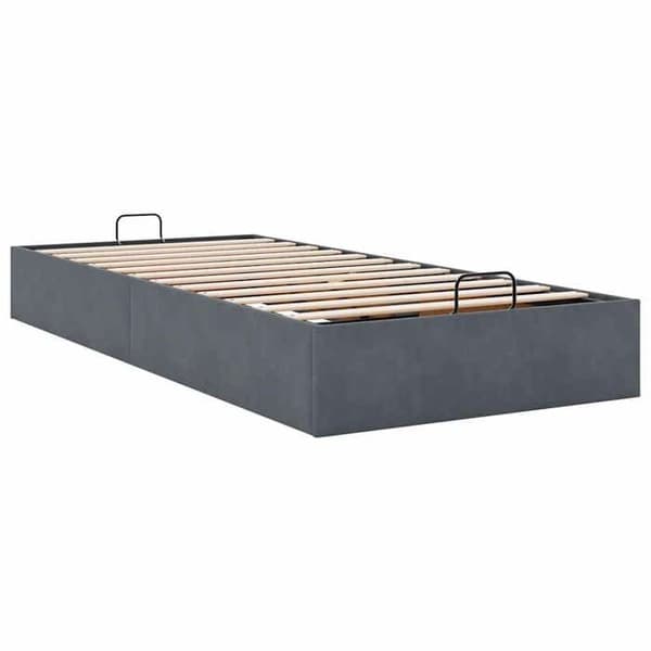 Ottoman sengestel - EKSKLUSIV HUS - Velour - 90x200 cm - Hydraulisk løft - Stort opbevaring Mörkgrå