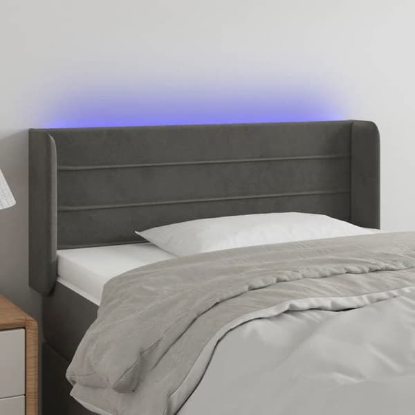 Maison Exclusive - LED-päätyharso Tummanharmaa 103x16x78/88 cm Sametti mörkgrå