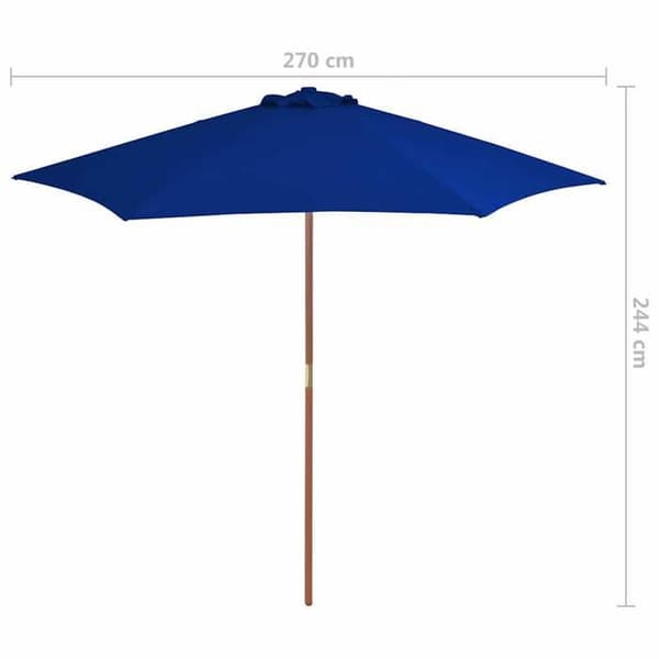 Maison Exclusive - Haveparasol med blå træstang 270 cm